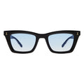 Front view of Portugal Sunglasses in Black/Gold/Blue Flat Gradient See Through