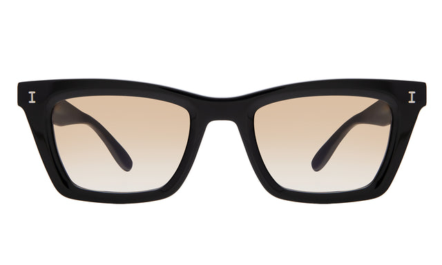 Portugal Sunglasses front view in Black with Taupe Flat Gradient