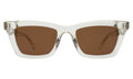 Front view of Portugal Sunglasses in Champagne/Brown Flat