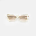 Front view of Portugal Sunglasses in Champagne/Taupe Flat Gradient