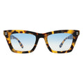 Front view of Portugal Sunglasses in Tortoise/Blue Flat Gradient See Through