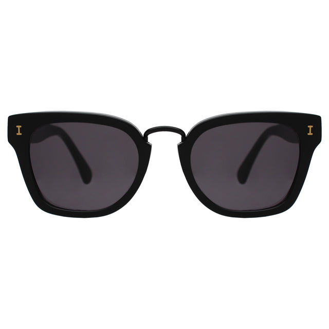 Positano Sunglasses front view in Black with Grey