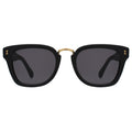 Front view of Positano Sunglasses in Matte Black/Gold/Grey