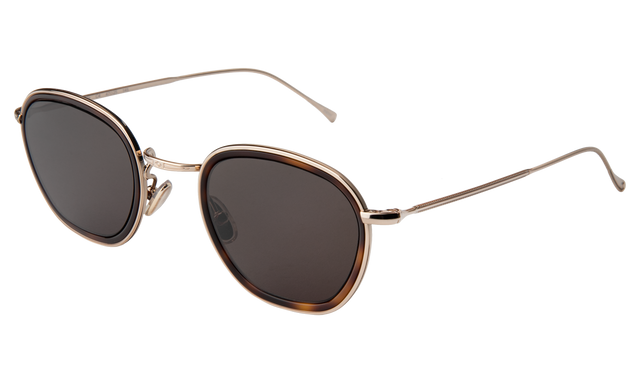 Prince Tate Sunglasses side view in Havana/Gold / Grey Flat