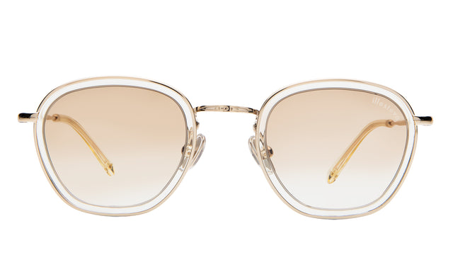 Prince Tate Sunglasses front view in Champagne/Gold with Taupe Flat Gradient