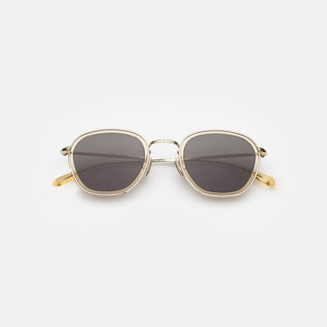 Prince Tate Sunglasses side view in Citrine/Gold / Grey Flat