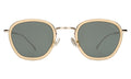 Front view of Prince Tate Sunglasses in Citrine/Gold/Grey Flat