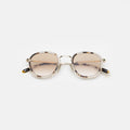 Front view of Prince Tate Sunglasses in White Tortoise/Gold/Taupe Flat Gradient
