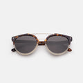 Front view of Puglia Sunglasses in H/H Rum Raisin Bone/Gold/Grey Flat