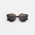 Front view of Puglia Sunglasses in Havana/Gold/Grey Flat