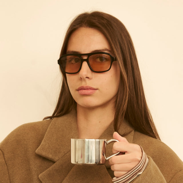 Queens Sunglasses Shown on Model