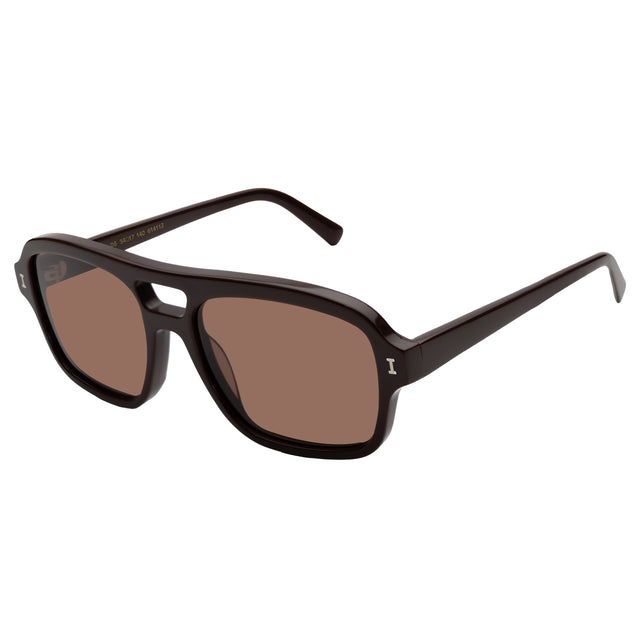 Queens Sunglasses side view in Bordeaux / Brown Flat