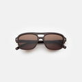 Front view of Queens Sunglasses in Bordeaux/Brown Flat