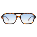 Front view of Queens Sunglasses in Havana/Blue Flat Gradient See Through