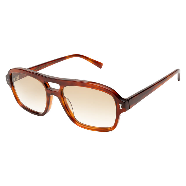 Queens Sunglasses side view in Red Havana / Taupe Flat Gradient