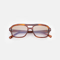 Front view of Queens Sunglasses in Red Havana/Taupe Flat Gradient