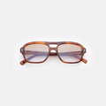 Front view of Queens Sunglasses in Red Havana/Taupe Flat Gradient