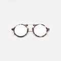 Front view of Roma II Sunglasses in White Tortoise/Silver Flat Mirror
