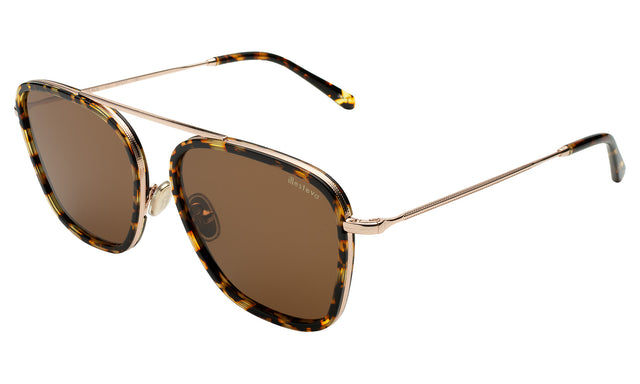 Samos Ace Sunglasses Side Profile in Flame/Rose Gold / Brown Flat