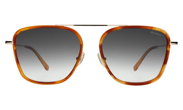 Samos Ace Sunglasses in Saffron Havana/Gold with Grey Flat Gradient