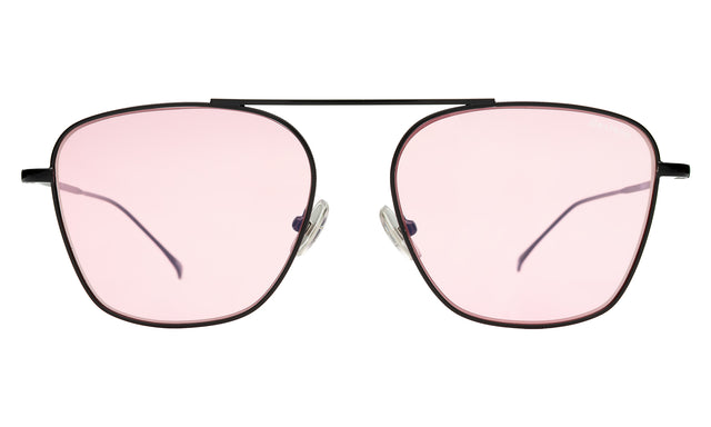 Samos Sunglasses in Black with Dusty Pink Flat See Through