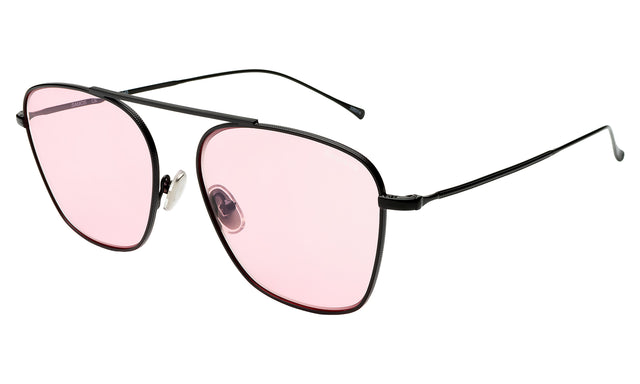 Samos Sunglasses Side Profile in Black / Dusty Pink Flat See Through