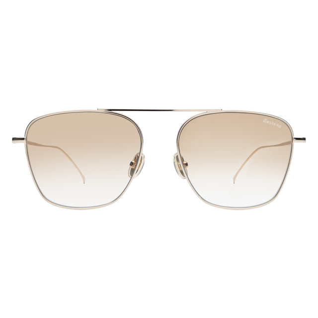 Samos Sunglasses front view in Gold with Taupe Flat Gradient