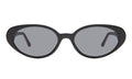 Front view of Sheila Sunglasses in Black/Grey Flat