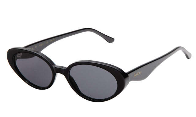 Sheila Sunglasses side view in Black / Grey Flat