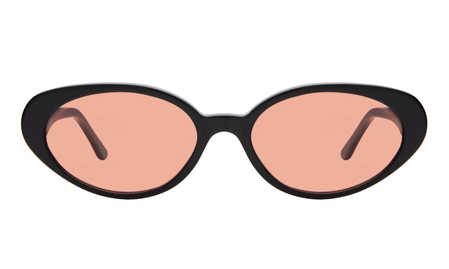 Sheila Sunglasses front view in Black with Sunset Flat