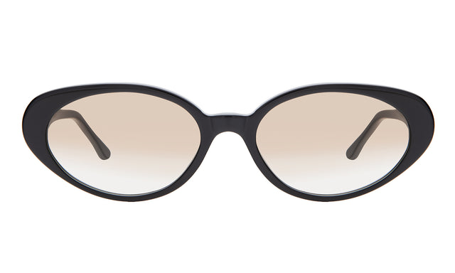 Sheila Sunglasses front view in Black with Taupe Flat Gradient
