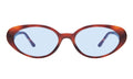 Front view of Sheila Sunglasses in Havana/Blue Flat Gradient See Through