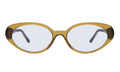 Front view of Sheila Sunglasses in Moss/Light Blue Flat See Through