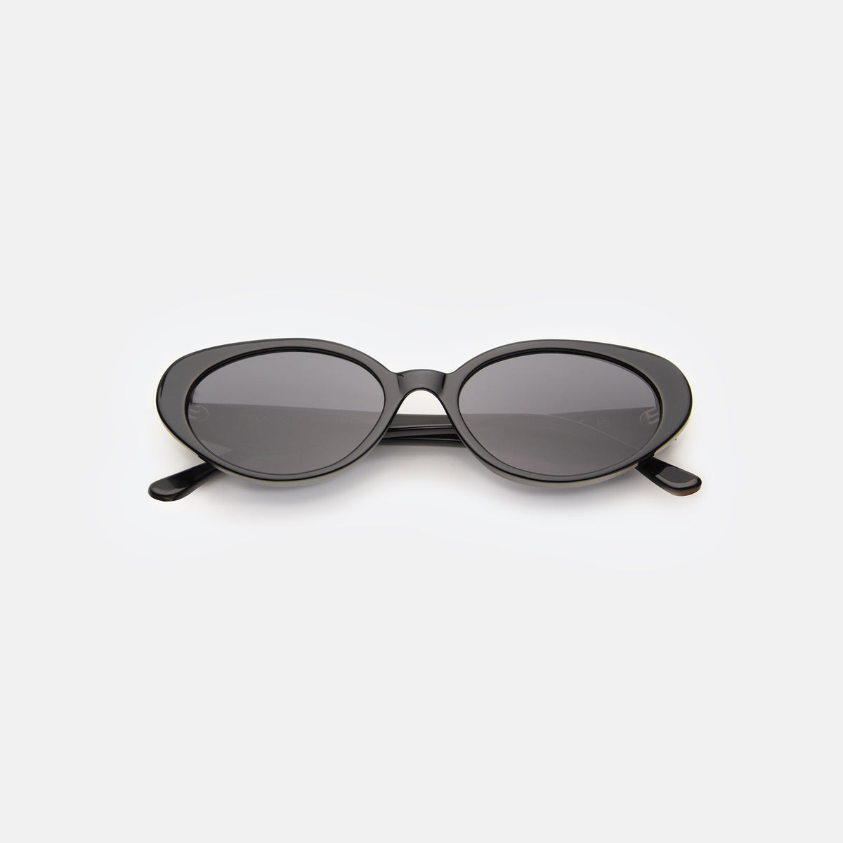 Sheila Sunglasses in Black with Grey Flat lenses