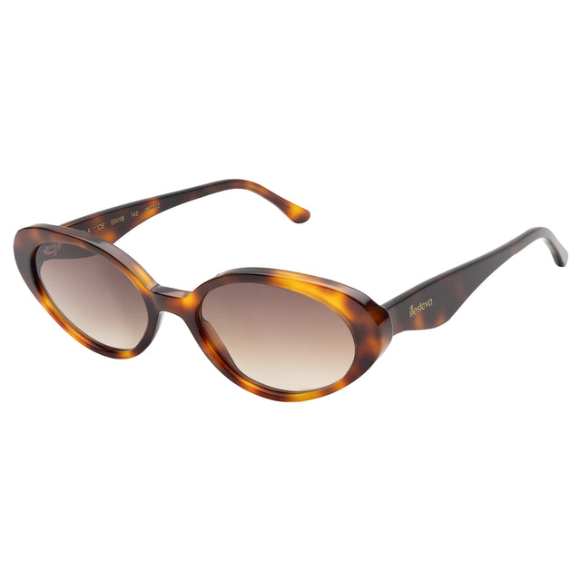 Sheila Sunglasses side view in Havana / Brown Flat Gradient