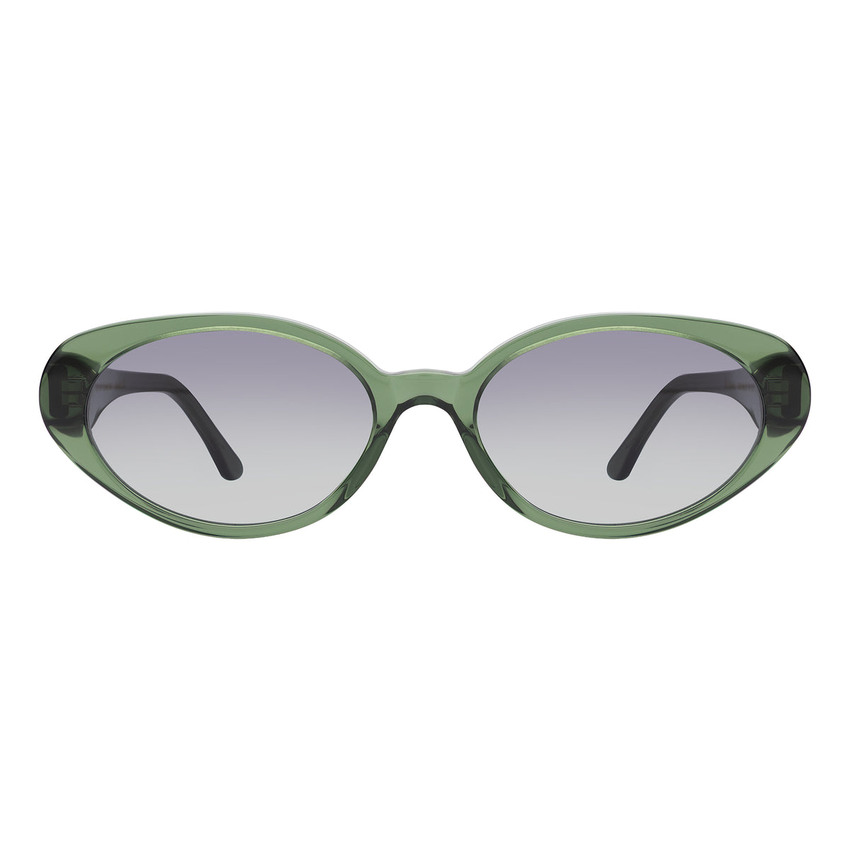 Sheila Sunglasses in Pine with Grey Flat Gradient lenses, front view