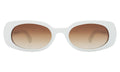 Front view of Shirley 51 Sunglasses in White/Brown Gradient