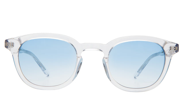 Slope Sunglasses front view in Clear with Blue Gradient See Through