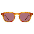 Front view of Slope Sunglasses in Amber/Plum See Through