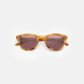 Front view of Slope Sunglasses in Amber/Plum See Through