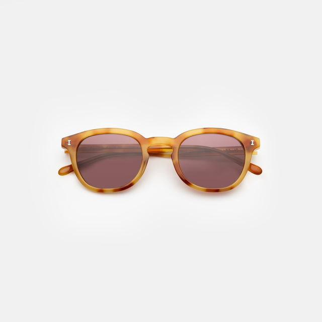 Slope Sunglasses side view in Amber / Plum See Through