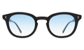 Front view of Slope Sunglasses in Black/Blue Flat Gradient See Through