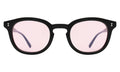Front view of Slope Sunglasses in Black/Dusty Pink Flat See Through