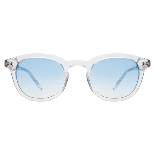 Slope Sunglasses front view in Clear with Blue Gradient See Through