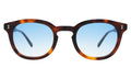 Front view of Slope Sunglasses in Havana/Blue Gradient See Through