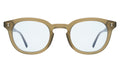 Front view of Slope Sunglasses in Olive/Pale Blue Flat See Through
