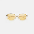 Front view of Sorrento Sunglasses in Gold/Honey Flat See Through