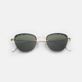 Front view of Sorrento Sunglasses in Gold/Olive Flat