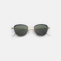 Front view of Sorrento Sunglasses in Gold/Olive Flat