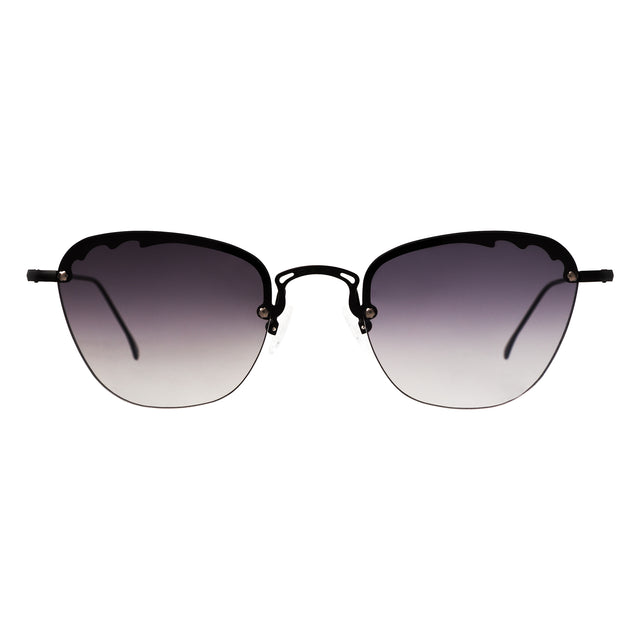 Sorrento Sunglasses front view in Matte Black with Grey Flat Gradient